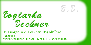 boglarka deckner business card